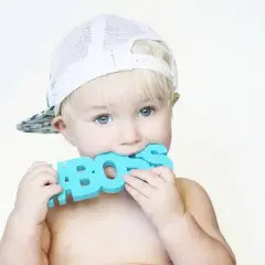 Hudson & Heart Company #Boss Teetheword Baby Teether - Blue 2.9oz