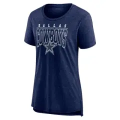 NFL Dallas Cowboys Women's Heather Short Sleeve Scoop Neck Triblend Championship Caliber T-Shirt