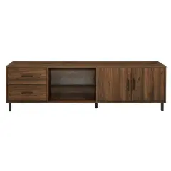 Sana Modern Triple Storage TV Stand for TVs up to 80" Dark Walnut - Saracina Home