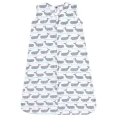 Hudson Baby Infant Boy Cotton Sleeveless Wearable Sleeping Bag, Sack, Blanket, Whales