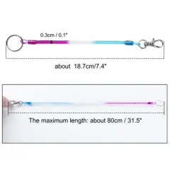 Unique Bargains Tri Colors Plastic Spiral Spring Coiled Lanyard Lobster Clasp Clip Key Ring Chain 5.5" x 0.1" 1 Pc