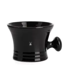 M&Uuml;HLE Black Porcelain Shaving Mug with Handle