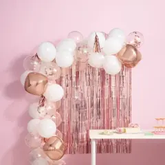 48ct Balloon Arch Garland D&eacute;cor Kit with Backdrop Rose Gold - Spritz&trade;