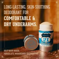 18.21 Man Made Octane Aluminium-Free Natural Mens Deodorant, Absolute Mahogany-2.6 oz