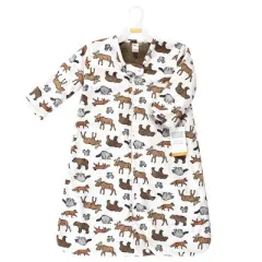 Hudson Baby Infant Boy Long Sleeve Plush Faux Fur Sleeping Bag, Wearable Blanket, Animal Adventure