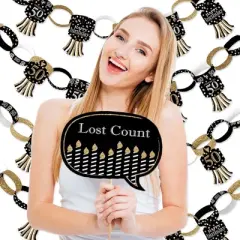 Big Dot of Happiness Adult 50th Birthday - Gold - Banner and Photo Booth Decorations - Birthday Party Supplies Kit - Doterrific Bundle