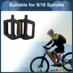 Unique Bargains Cycling Bike Pedal 9/16" Spindle Lightweight Plastic Bicycle Flat Pedal for Mountain BMX MTB Bike Black