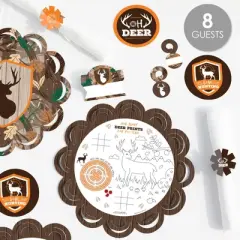 Big Dot of Happiness Gone Hunting - Deer Hunting Camo Happy Birthday Party Supplies Kit - Ready to Party Pack - 8 Guests