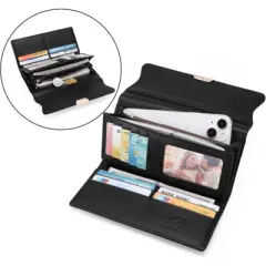 FATMOON Leather Wallet for Women,Trifold Womens' RFID Blocking Wallet Clutch with Zipper Coin Pocket for Everyday Use, Travel & Business