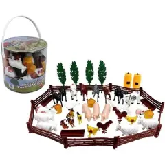 Hingfat Farm Animal Toy Figures Playset, 50 Pieces