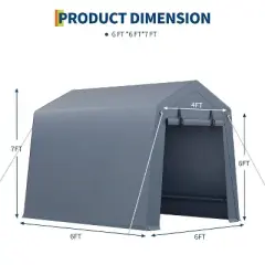 GustoWave Waterproof Portable Garage Shelter Shed Carport for Motorcycle Bike