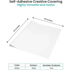 Con-Tact&reg; Brand Creative Covering&trade; Adhesive Covering, White, 18" x 16 ft, Pack of 2