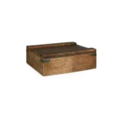 Picnic Time 11pc His and Hers Whiskey Box Gift Set: Handcrafted Tumbler & Coaster Set for Cold Beverages, Brown