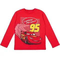Disney Pixar Cars Lightning McQueen Tow Mater 2 Pack Long Sleeve Graphic T-Shirts Red / Grey Heather 
