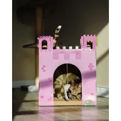 Midlee Pink Castle Cat Scratcher House