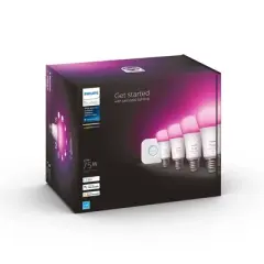 Philips Hue 4pk White and Color Ambiance A19 LED Smart Bulb Starter Kit