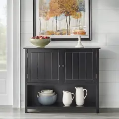 Hanover Buffet with Shelf Black - Buylateral