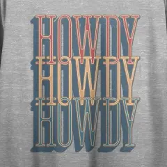 Howdy, Howdy, Howdy Distressed Westernwear Women's Heather Gray Graphic Crop Tee