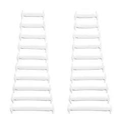 The Original Stretchlace No-Tie Silicone Elastic Shoelaces &ndash; White Tieless Shoe Laces (1 Set)