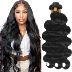 Jessie's Wig 12-30 Inch Grade S Body Wave Human Hair Bundles 95g Natural Black 1Pc/Pack
