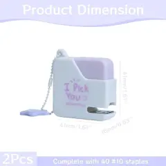 HTUTWOO 2Pack Mini Staplers with 40Staples-Compact, Cute Cube Design, Portable, Easy to Use-Ideal for School, Office, Gift (Pink&Purple)
