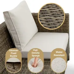 6 Piece Conversation Patio Set with Cushions and Coffee Table