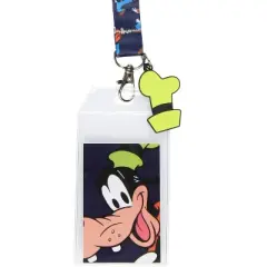 Disney Hot Diggity Dog Goofy Lanyard with Clear ID Badge Holder and Rubber Charm