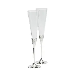Vera Wang With Love Toasting Flute Silver, Set of 2