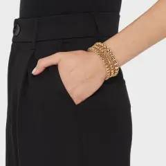 Brass Beaded Bracelet 3pc - A New Day&trade; Gold