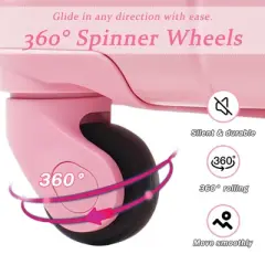 20-Inch Pink Hardshell ABS Luggage with Double Spinner Wheels and TSA Lock Travel Carry-On Luggage