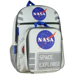 NASA Space Explorer 16" Kids Backpack 5 PC Set Grey