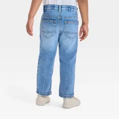 Toddler Boys' Button-Front Straight Leg Denim Pants - Cat & Jack&trade;Medium Wash