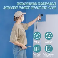 TROPOW Air Spray Gun Kit, Premium Electric Paint Gun - 750W 3300 Psi with Extension Pole & Cleaning Kits for Cars, House DIY