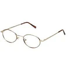 Calabria MetalFlex Designer Reading Glasses Model M Gold-Demi-Amber 46mm X-SMALL