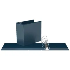 Easyview Premium Customizable View 5" Angle D Ring Binder 4pk Navy Blue: 700 Sheet Capacity, Hard Cover, Office Binders