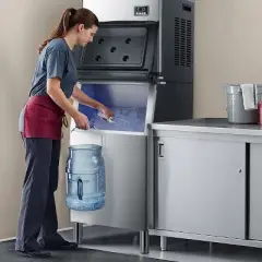 Kismile Commercial Ice Maker 352-lb Ice Per day Cubed Ice Machine ( Stainless Steel )