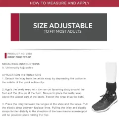 OTC Drop Foot Wrap, Adjustable Ankle Brace with Quick Release Clip, Fits Left or Right Ankle