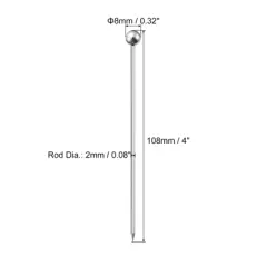 Unique Bargains Stainless Steel Drink Appetizer Round Bead Head Cocktail Picks 4"