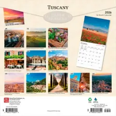 BrownTrout 2026 Tuscany 12"x24" Hanging Square Wall Calendar Plastic-Free