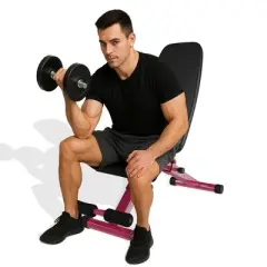 NAYSAYE Exercise Trainers Dumbbell Bench Adjustable Foldable 880LBS Capacity for Full Body Home Gym and Living Room Use, Black, 49.21"*14.17"*16.93"