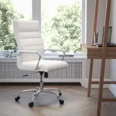 Emma and Oliver High Back Executive Swivel Office Chair with Metal Frame and Arms