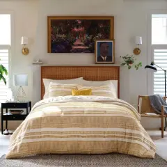 8pc Clipped Jacquard Striped Comforter and Sheet Set Yellow - Threshold&trade;