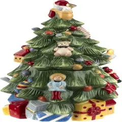Spode 250th Anniversary Christmas Tree Figural Tree Cookie Jar,14 Inch