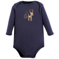 Luvable Friends Baby Boy Cotton Long-Sleeve Bodysuits 3pk, Boy Deer