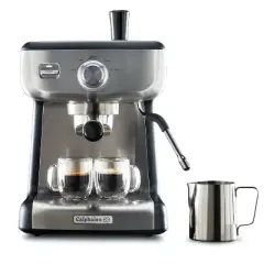 Calphalon PrecisionHeat Espresso Machine: Stainless Steel, 15 Bars Pressure, 1300W, 4 Cup Capacity, Auto Shut-Off