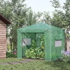 OutsunnyPortable Pop-up Walk-in Greenhouse with Roll-up Door