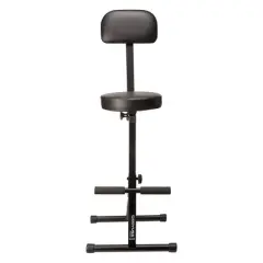 Odyssey DJ Musician Performer Chair Seat Padded Portable Stool with 300 Pound Weight Limit, Adjustable Height, and Back Rest, Black