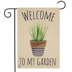 Briarwood Lane Garden Flag 12x18 For Outdoor Striped Garden Pot Spring Burlap For Spring Garden Flag Flags For Outside