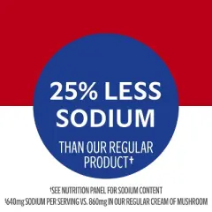 Campbell's Condensed 25% Less Sodium Cream of Mushroom Soup - 10.5oz