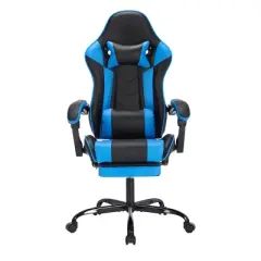 Ergonomic Massage Gaming Chair with Adjustable Recline, PU Leather, Footrest, Lumbar Support & 330lbs Capacity-Cuddlewood